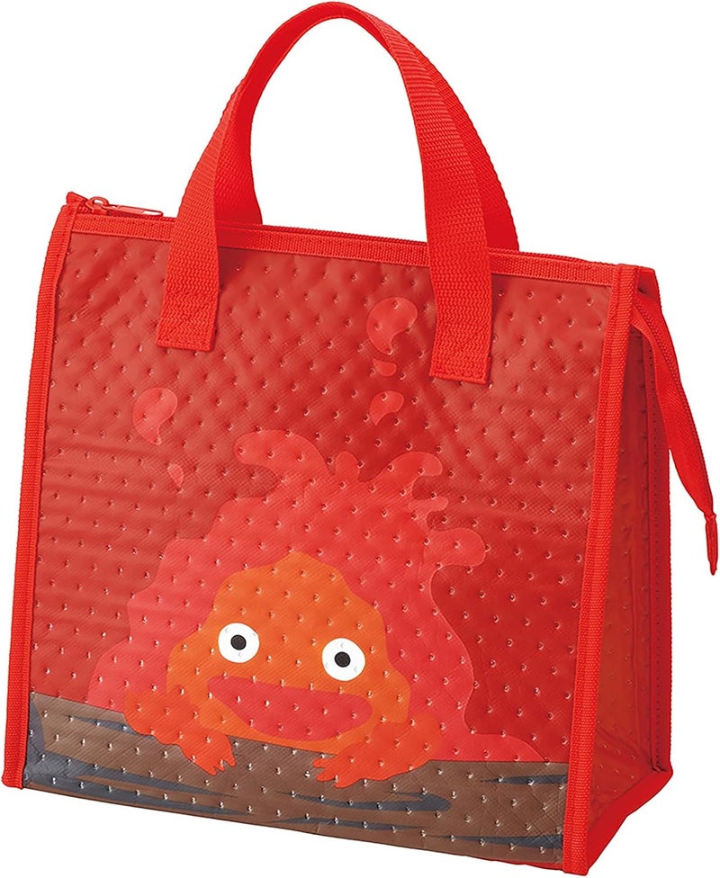 Skater Studio Ghibli Howl's Moving Castle Thermal Insulated Lunch Bag with Zip Closure - Calcifer - Image 1