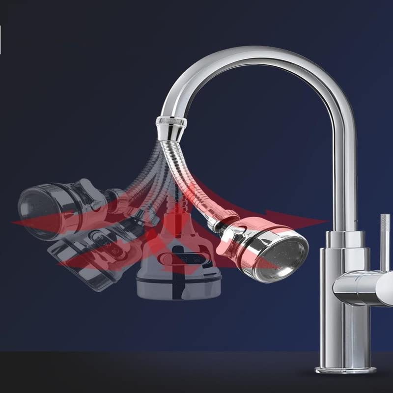 TOMATUS® 360 Rotating Tap – 3 Mode Adjustable Tap Extension for Kitchen Sink, Water Saver Anti-Splash Sprayer Head with Bubbler & Power Spray with Long-Spring Design - Image 3