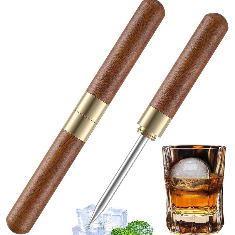 Rerdeim 【Pack of 2】Ice Pick, Ice Pick Tool With Cover Non-Slip, Ice Picks Stainless Steel For Breaking Ice, Easy Grip, For Kitchen, Bars, Camping, Restaurant, Bartender, - Image 1