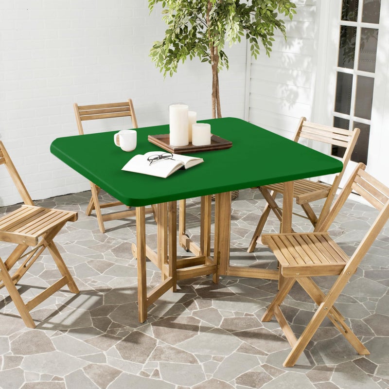 Enjoyidea Fitted Square Tablecloth 36x36 Inch-2 Pack Green Card Table Elastic Spandex Table Clothes-Small Stretch Folding Table Cover Topper Cap for Kitchen Dining Picnic Patio Outdoor Party Tables - Image 2