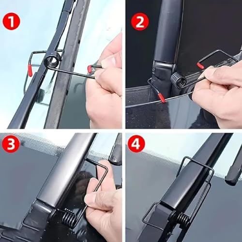 OTXKXBLP 2Pcs Windshield Wiper Arm Pressure Spring Booster, Wiper Arm Pressure Spring Set, Enhance Wiper Performance, Easy Install, Improved Visibility in Rain/Snow - Suitable for All Vehicles - Image 5