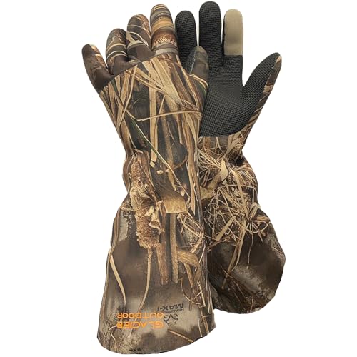 Glacier Glove Unisex Decoy Waterproof Flexible Secure Grip Palm Fleece Lined Resistant Neoprene Winter Fishing Waterfowl Hunting Outdoor Elbow Length Glove, Realtree Max-7, Medium - Image 2