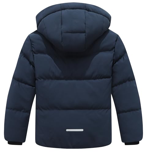 BYLESIN Kids Boy's Winter Waterproof Puffy Cotton Jacket Fleece Lined Lightweight Down Coat Thick Hooded Outdoor Coat - Image 2