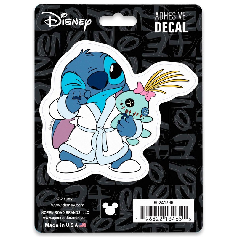 Open Road Brands Disney Lilo and Stitch in Robe Adhesive Vinyl Decal Fun Sleepy Stitch with Scrump Sticker for Car or Truck - Image 3