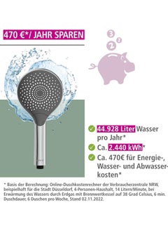 Wenko Wenko, Water Saving Hand-Held Shower Head, Abs, Multiple Jet Options, Universal Connection And Fit, Eco-Friendly & Relaxing Spray  - Image 4