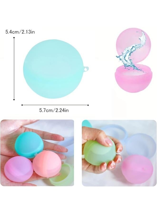 3 Pieces Reusable Water Balloons Refillable Magnetic Water Balloons Self Sealing Quick Fill Latex-Free Silicone Water Ball Eco-Friendly for Kids Water Games - Image 2