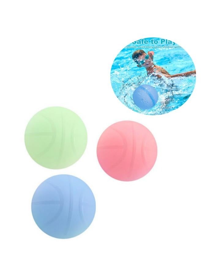 3 Pieces Reusable Water Balloons Refillable Magnetic Water Balloons Self Sealing Quick Fill Latex-Free Silicone Water Ball Eco-Friendly for Kids Water Games - Image 1