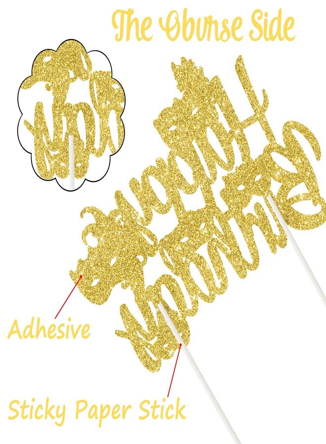 umoni Masquerade Mask Birthday Cake Topper Gold Glitter Mask Party Cake Decorations Masquerade Theme Bachelorette Cake Picks for Mardi Gras Carnival Dancing Party Supplies - Image 4