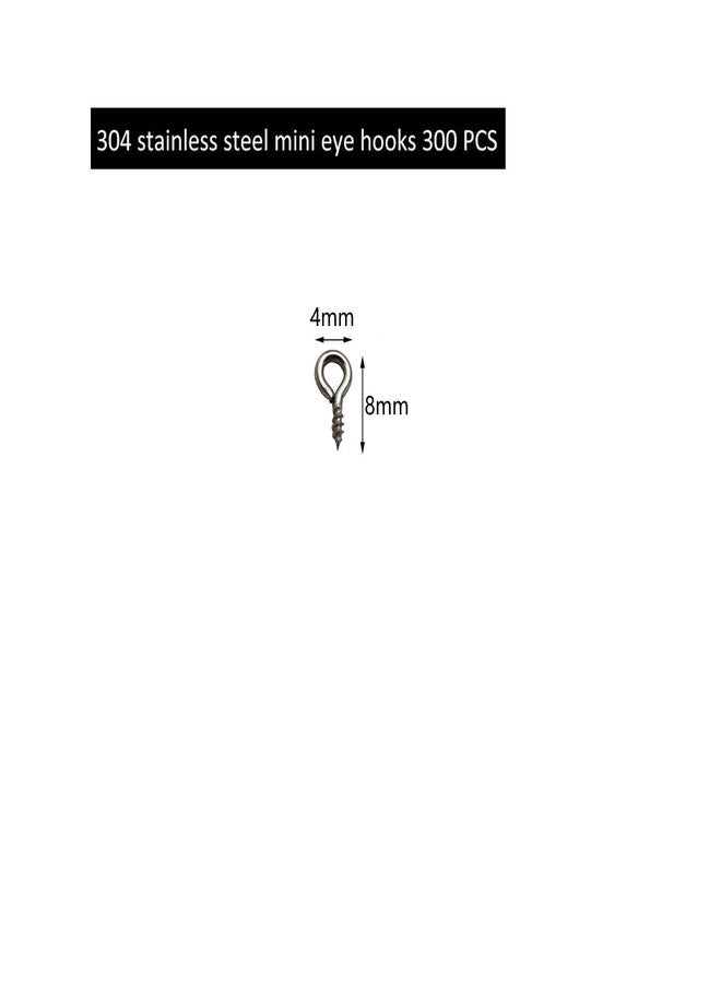 IDEALSV Small Screw Eye Pin (304) Stainless Steel 4mm x 8mm Eyelet Hook for Jewelry Tiny Hook Mini Screws Hooks Ring 300 Pcs - Image 3