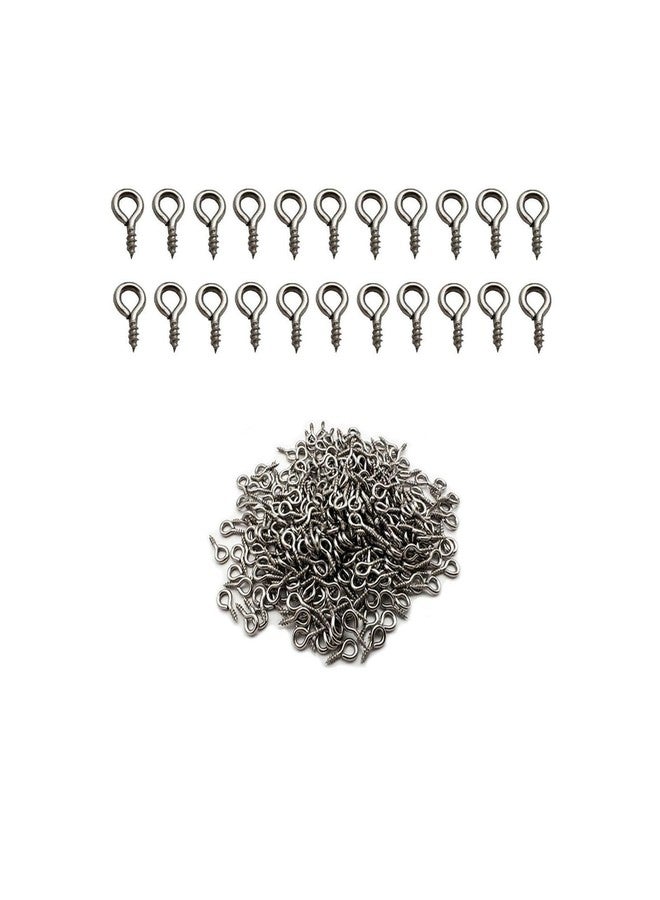 IDEALSV Small Screw Eye Pin (304) Stainless Steel 4mm x 8mm Eyelet Hook for Jewelry Tiny Hook Mini Screws Hooks Ring 300 Pcs - Image 1