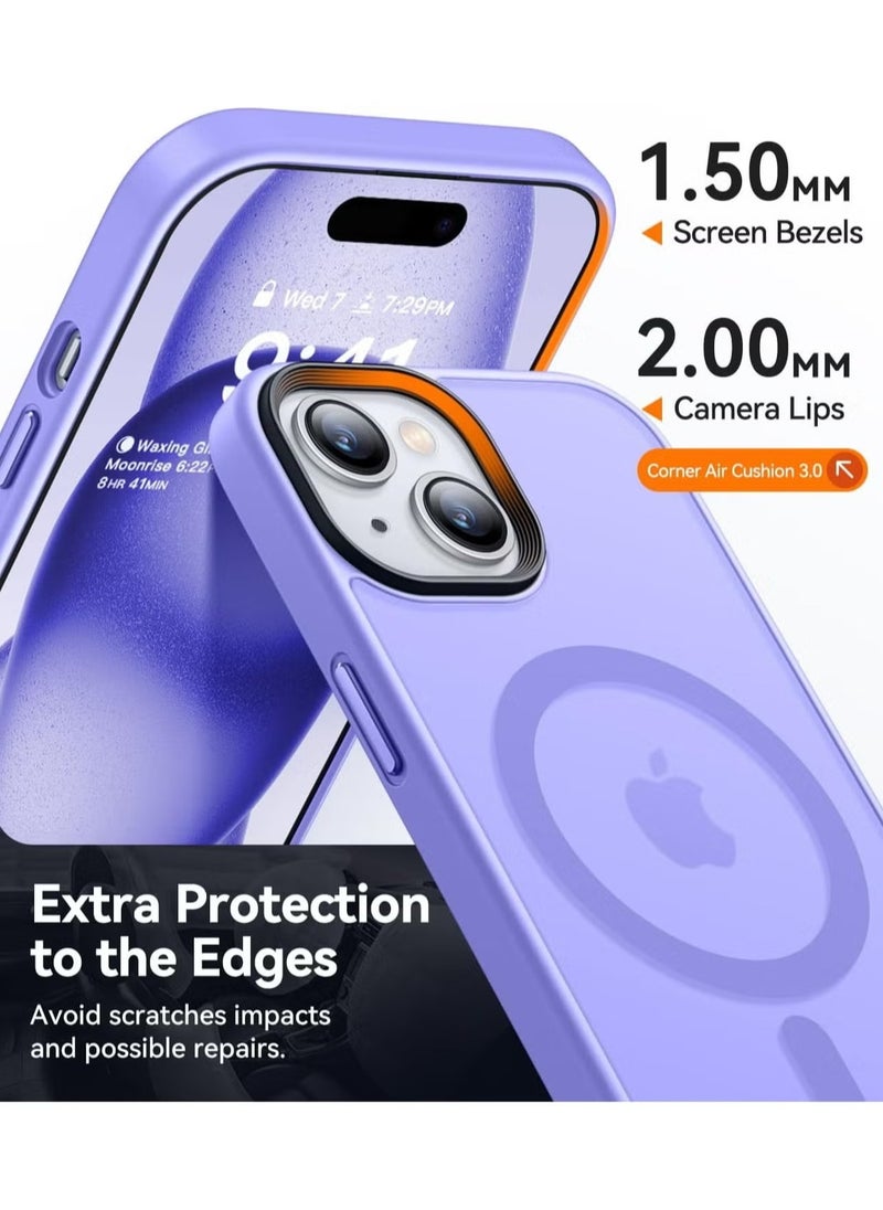 Generic - Magnetic Case For iPhone 13/14 Case Compatible with MagSafe Military Grade Protection Shockproof Translucent Matte Case Anti Scratch Shockproof Phone Case (Light Purple) - Image 1