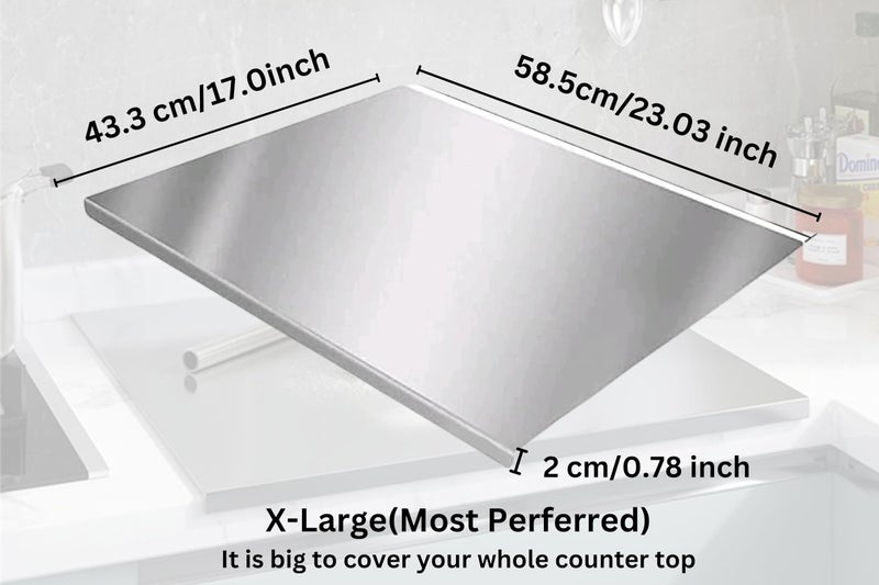 Halsey Stainless Steel Chopping Board/Steel Counter Top Board for Kitchen with Included Rolling Pin (Counter TOP XLarge) - Image 2