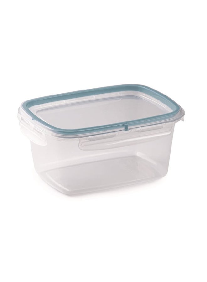 Snips 3-Piece Plastic Rectangular Food Container Set Clear and Blue 1.2 Liter 000870 - Image 1