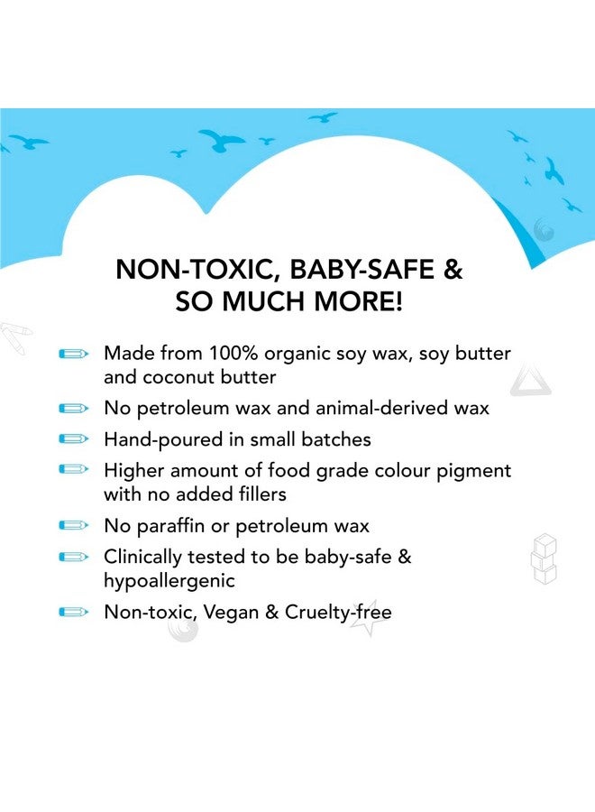 Azafran My First Crayon for Baby Boy, 4 Jumbo Block Crayons, Organic, Washable, Non-Toxic, Easy Grip for Tiny Hands - Image 5