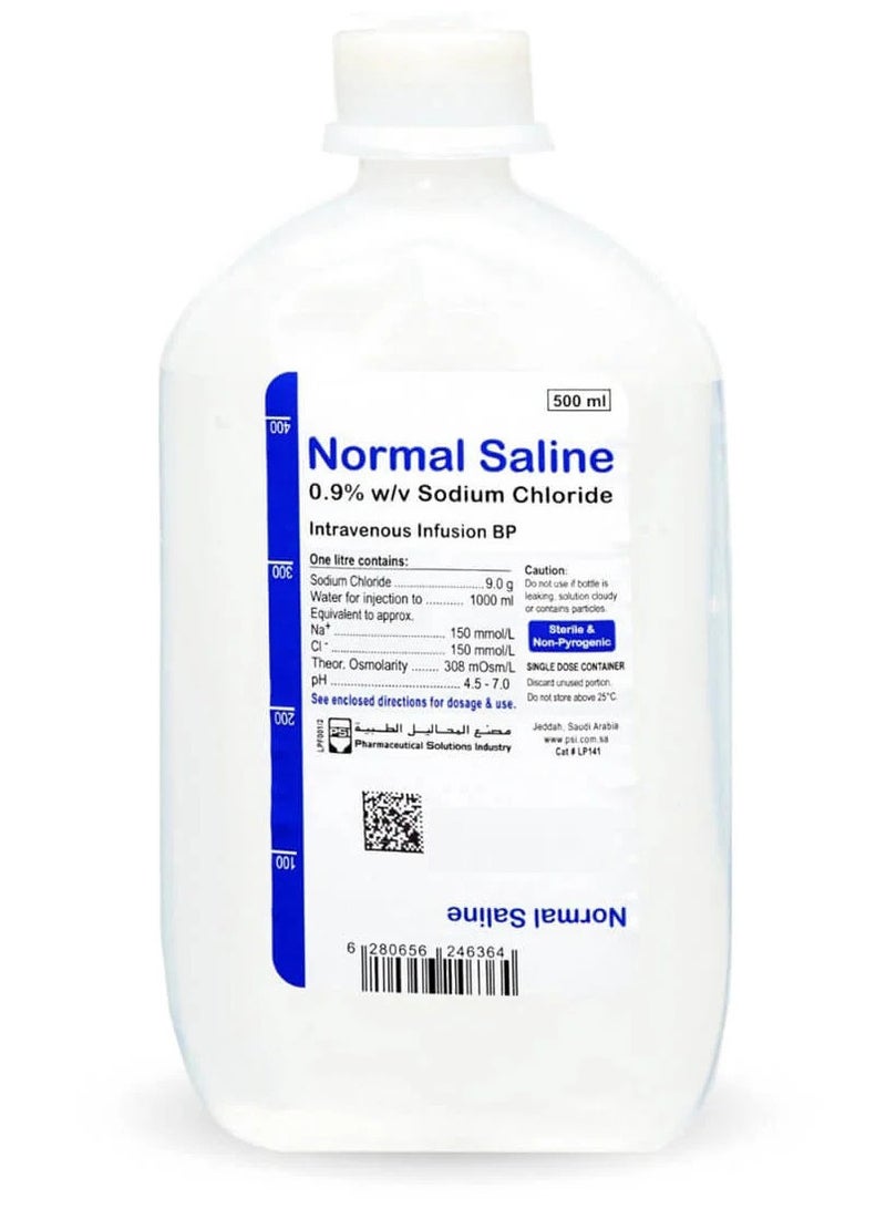 Psi Normal Saline 0.9% W/V Infusion 500 ml - Image 1