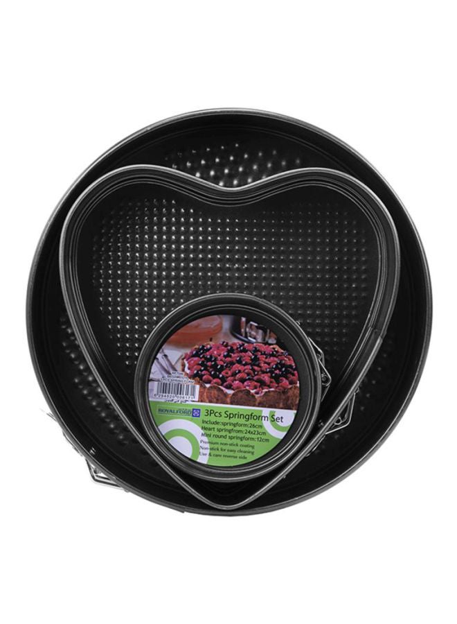 Royalford 3-Piece Bakeware Set Black 26cm - Image 2
