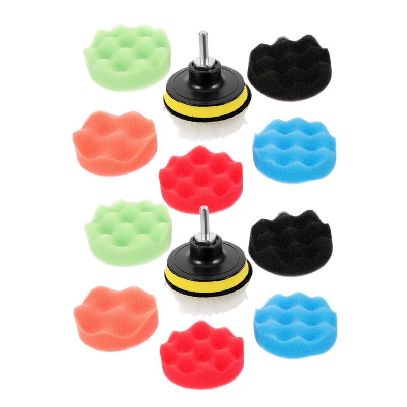2 Sets Car Polishing Sponge Pads Drill Buffing Kit for Waxing Detailing Household Use - Image 2