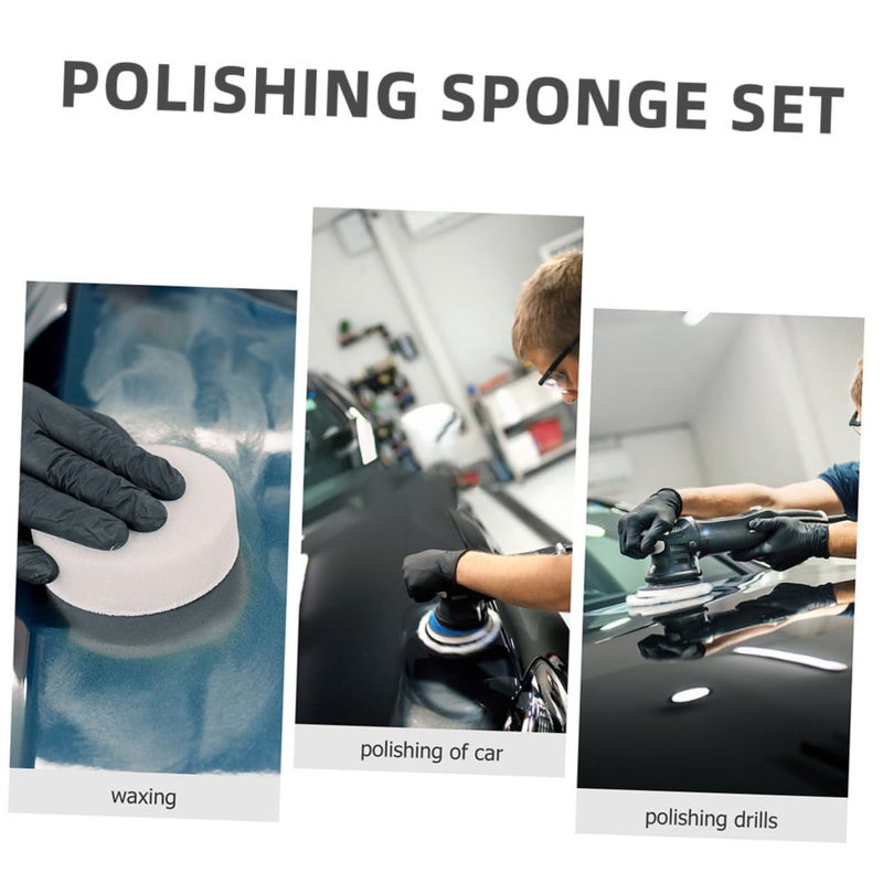 2 Sets Car Polishing Sponge Pads Drill Buffing Kit for Waxing Detailing Household Use - Image 4