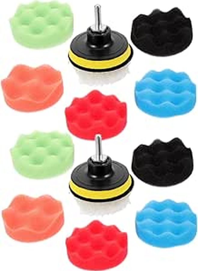 2 Sets Car Polishing Sponge Pads Drill Buffing Kit for Waxing Detailing Household Use - Image 1