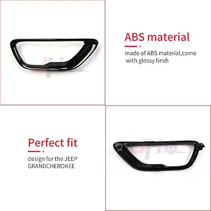 JHO Truck Front Fog Lights Cover Trim Fog Lamp Replace Fit For Jeep Grand Cherokee 20172021 LimitedLaredoOverlandBright Black - Image 4