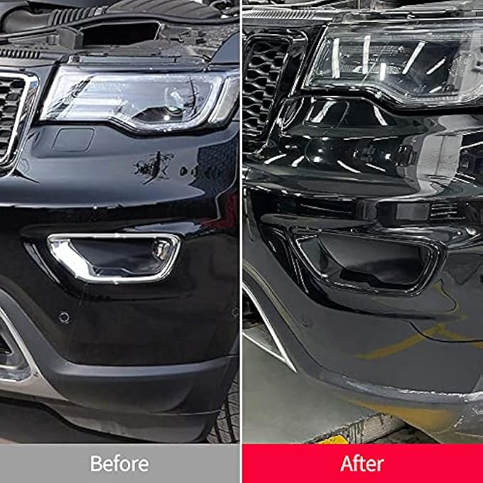 JHO Truck Front Fog Lights Cover Trim Fog Lamp Replace Fit For Jeep Grand Cherokee 20172021 LimitedLaredoOverlandBright Black - Image 2