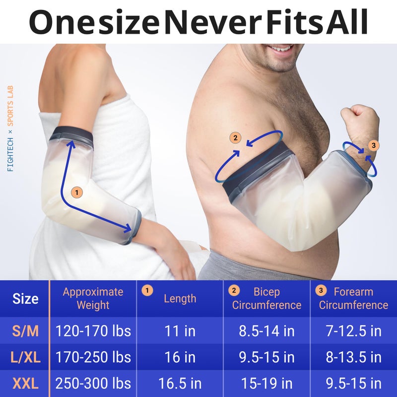 FIGHTECH PICC Line Shower Cover | Available in 3 Sizes | Reusable IV & PICC Line Sleeve | Waterproof Cast Cover for Elbow | PICC Line Covers for Upper Arm Wound (Weight: 170-250 pounds) - Image 5