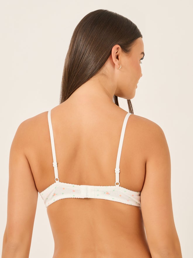 Styli Styli Pack of 2 - Ditsy Printed Ribbed T-Shirt Bra  - Image 4