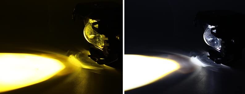 ELTRON TURBO Imported 1 Year Warranty DC Power 12V-24Volts 160Watts Single Lens Fog Light Universal For All Motorcycles, Scooty, Bike, Car Projector Light Yellow + White Color Beam (Pack of 2, Switch) - Image 2