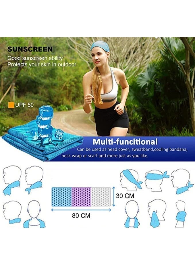 ChicAbode 6 Packs Cooling Towel, Lightweight Microfiber Towel, Soft Breathable Chilly Towel, Cool Neck Warp Sweat Rags for Sports, Fitness, Gym, Yoga, Running, Travel, Camping, Hot Weather for Men ,Women - Image 2