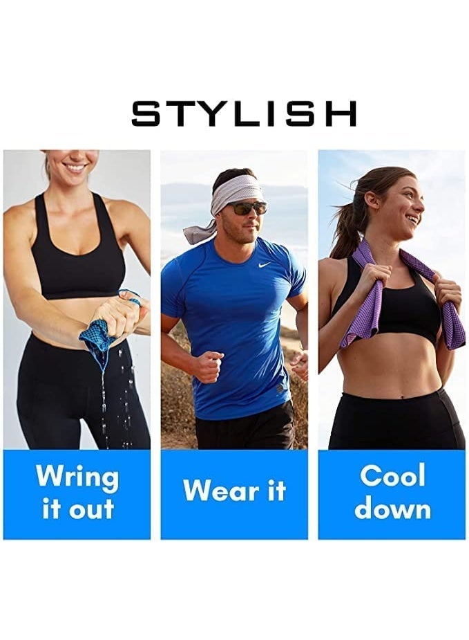 ChicAbode 6 Packs Cooling Towel, Lightweight Microfiber Towel, Soft Breathable Chilly Towel, Cool Neck Warp Sweat Rags for Sports, Fitness, Gym, Yoga, Running, Travel, Camping, Hot Weather for Men ,Women - Image 4