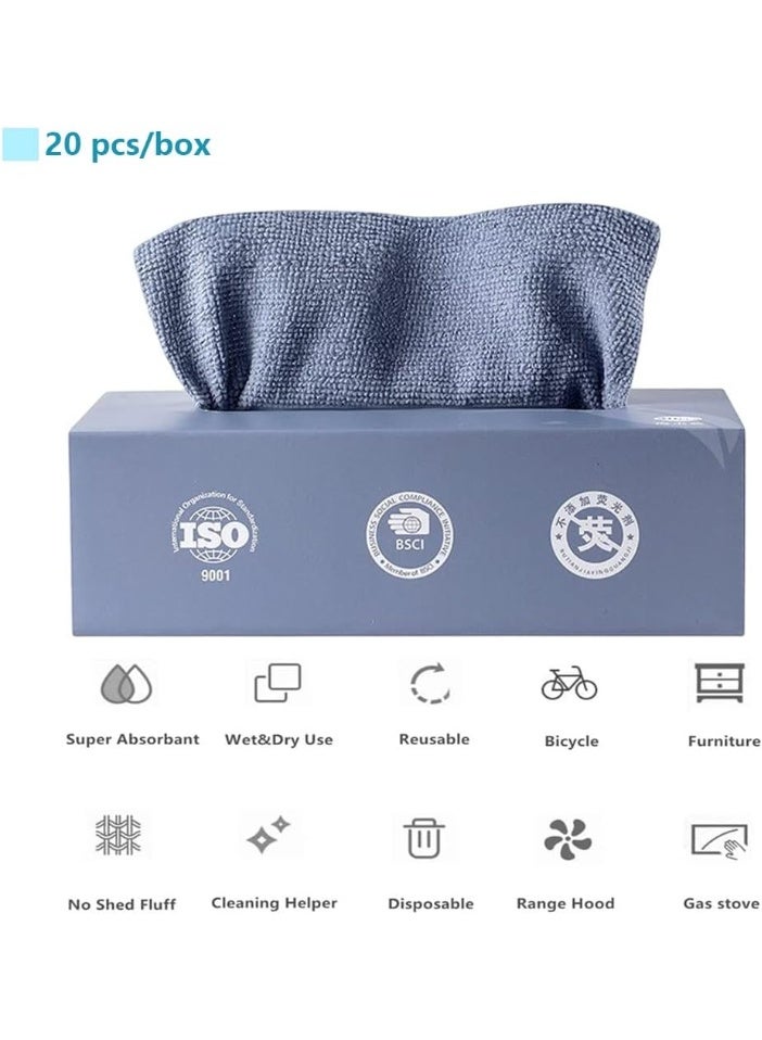 Blue Microfiber Cleaning Cloths – 25 pcs/Box – Super Absorbent & Reusable - Image 3