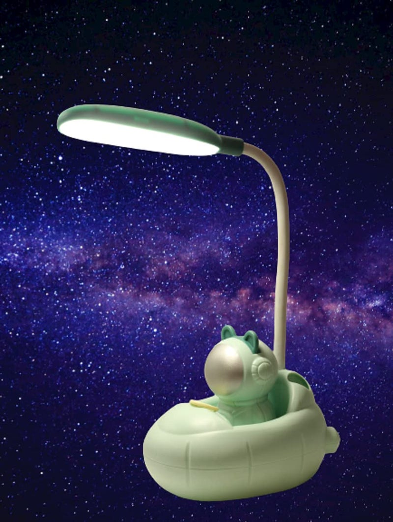Lilone Astronaut Spaceship Night Light Lamp for Study Table Green USB Rechargeable - Image 1