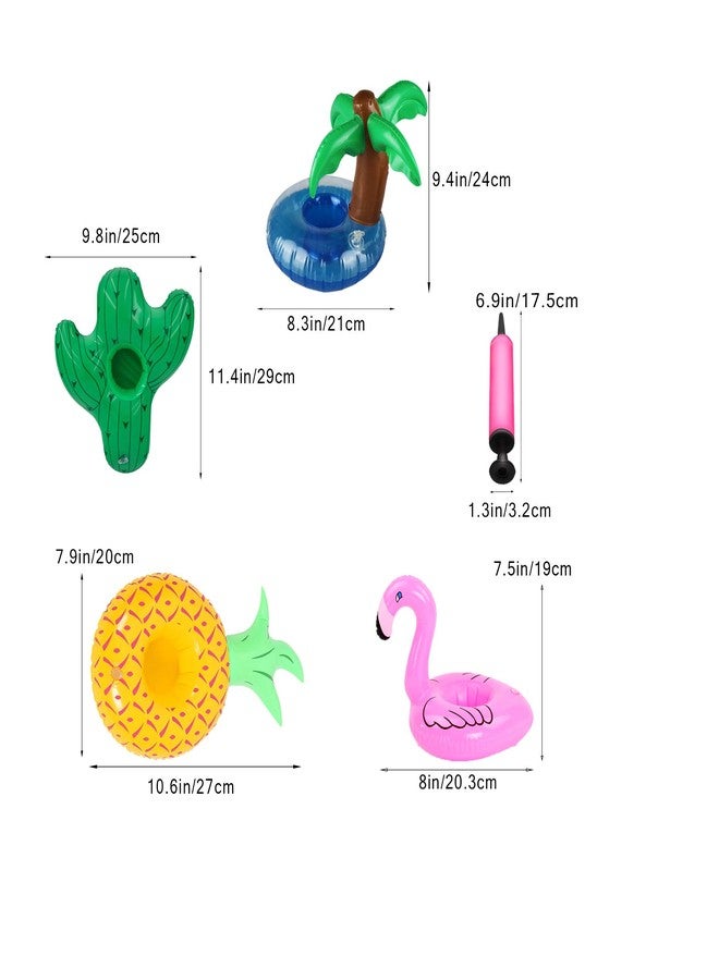 Aoutacc 12 Pack Inflatable Palm Tree, Flamingo, Pineapple, Cactus Drink Cup Holders for Pool Party - Image 4
