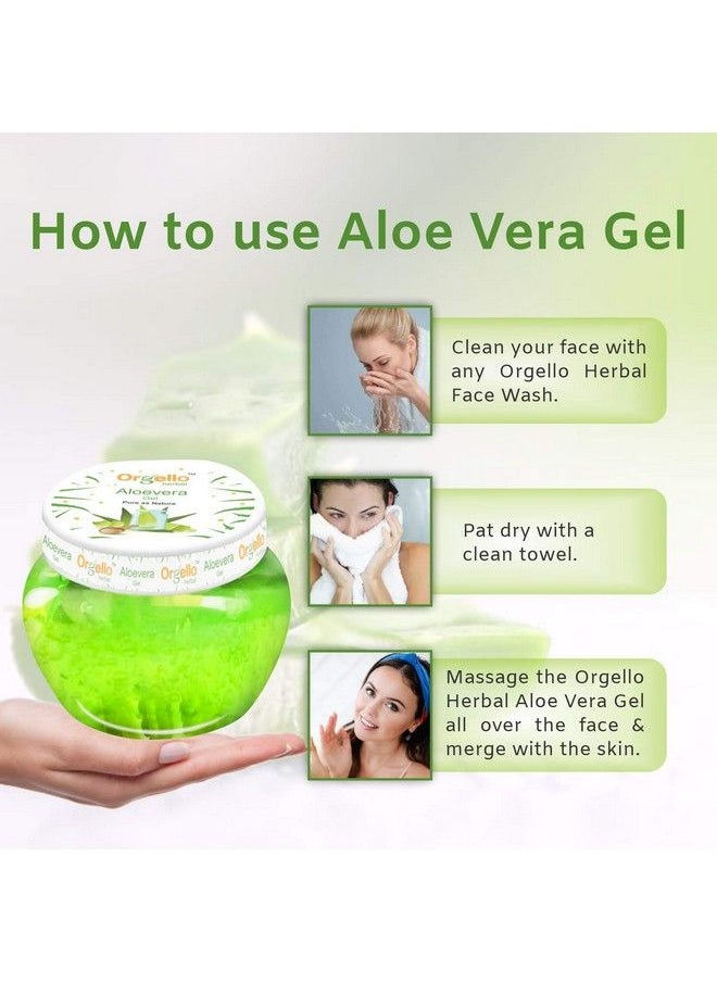 Orgello - Herbal Aloe Vera Massage Gel For Face ; Aloe Vera Gel 100Gm For Acne Scars Glowing & Radiant Skin 1 X 100 Gm + Lemon Honey Face Wash 1 X 100 Gm ; Pack Of 2 - Image 1