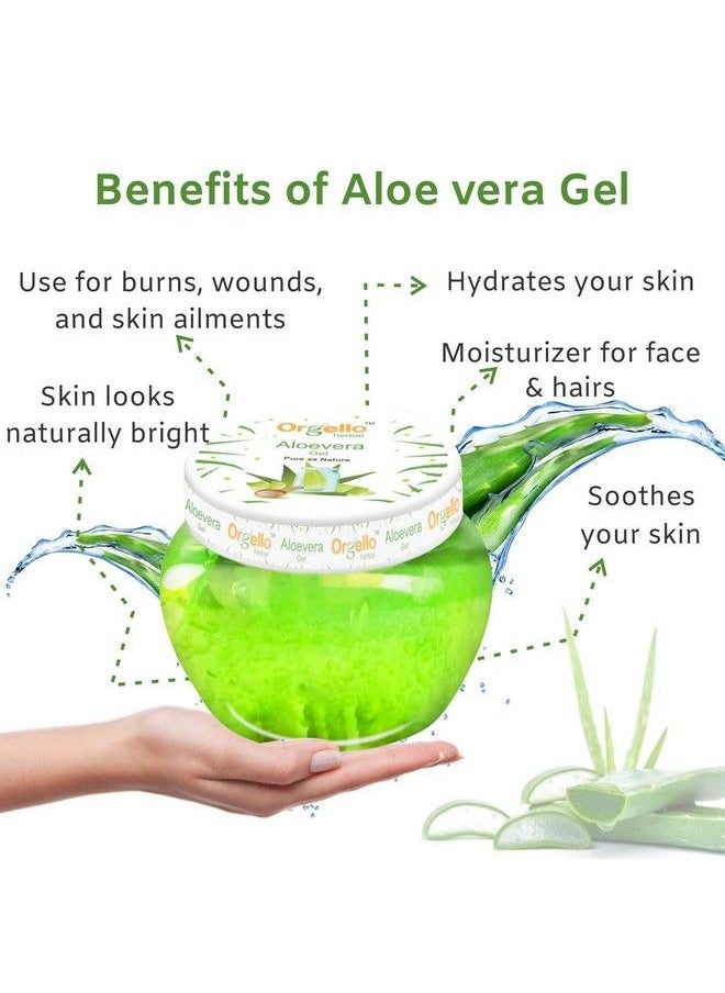 Orgello - Herbal Aloe Vera Massage Gel For Face ; Aloe Vera Gel 100Gm For Acne Scars Glowing & Radiant Skin 1 X 100 Gm + Lemon Honey Face Wash 1 X 100 Gm ; Pack Of 2 - Image 1