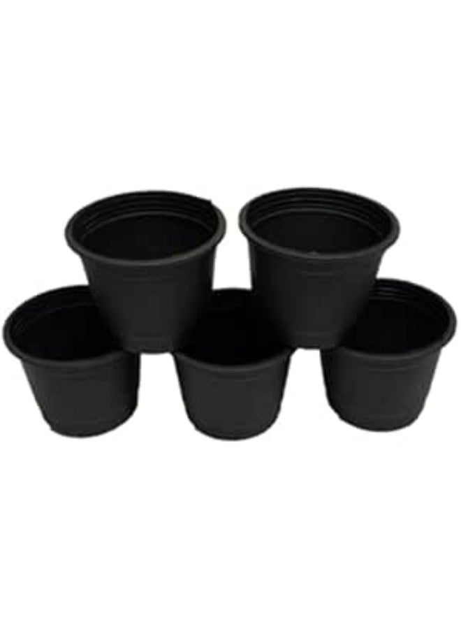 أصيص زرع أسود مقاس 20 سم - 5 قطع