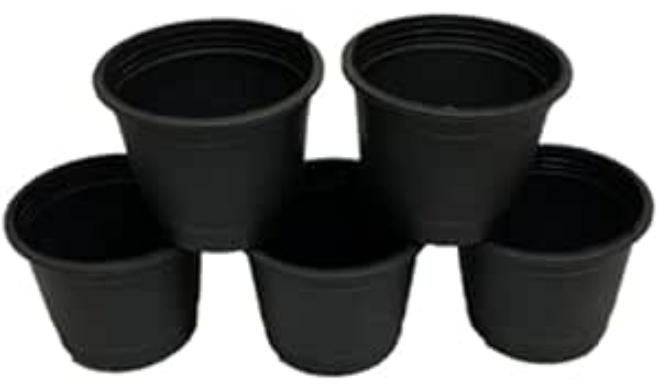 20cm Black Planter - 5 Pieces