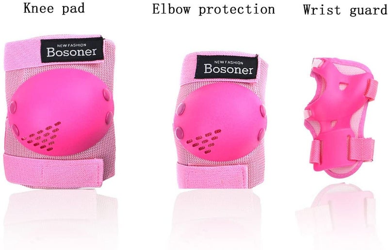 BOSONER Kids/Youth Knee Pads Elbow Pads Wrist Guards Set for 3-15 Years, Child Protective Gear Set for Multi-Sports Outdoor, Roller Skates, Cycling, BMX Bike, Skateboard, Scooter - Image 2