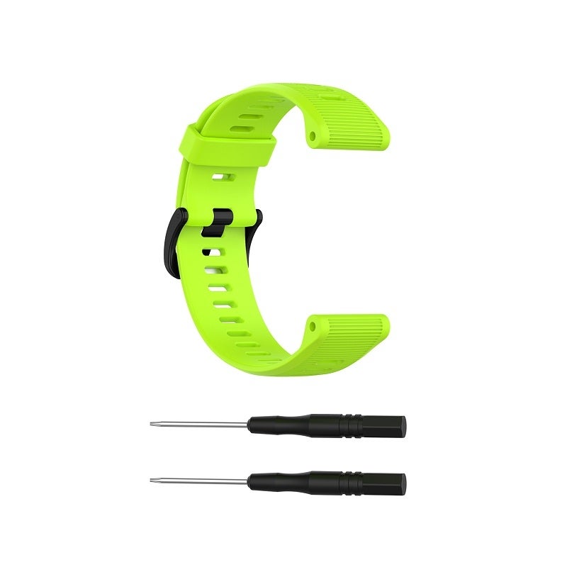 S-TOP For Garmin Forerunner945 / fenix5 Plus / Approach S60 Monochrome Silicone Watch Band(Lime) - Image 3
