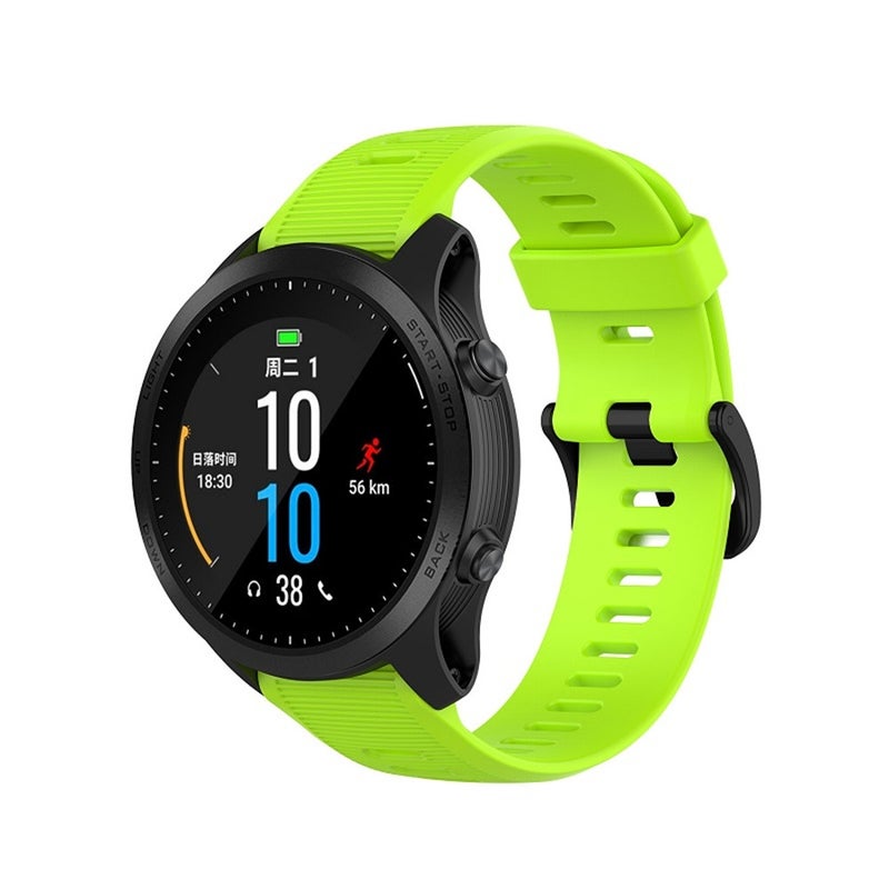 S-TOP For Garmin Forerunner945 / fenix5 Plus / Approach S60 Monochrome Silicone Watch Band(Lime) - Image 1