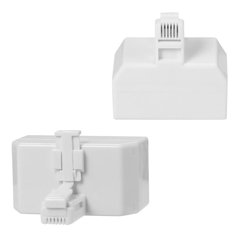 Vthahaby Duplex Jack Phone Wall Adapter-1 to 2 Modular Wall Jack Phone Line RJ11 Converter Adapter Splitter for Home Office ADSL DSL Fax Model Cordless Phone System (3 Way Splitter(3Pack) - Image 5