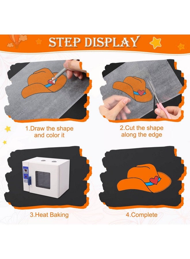 كريداز Shrinky ورق فني Cridoz 50 قطعة أوراق Shrinky يتقلص فيلم بلاستيكي لسلاسل المفاتيح والأطفال علامات فنية إبداعية - Image 4