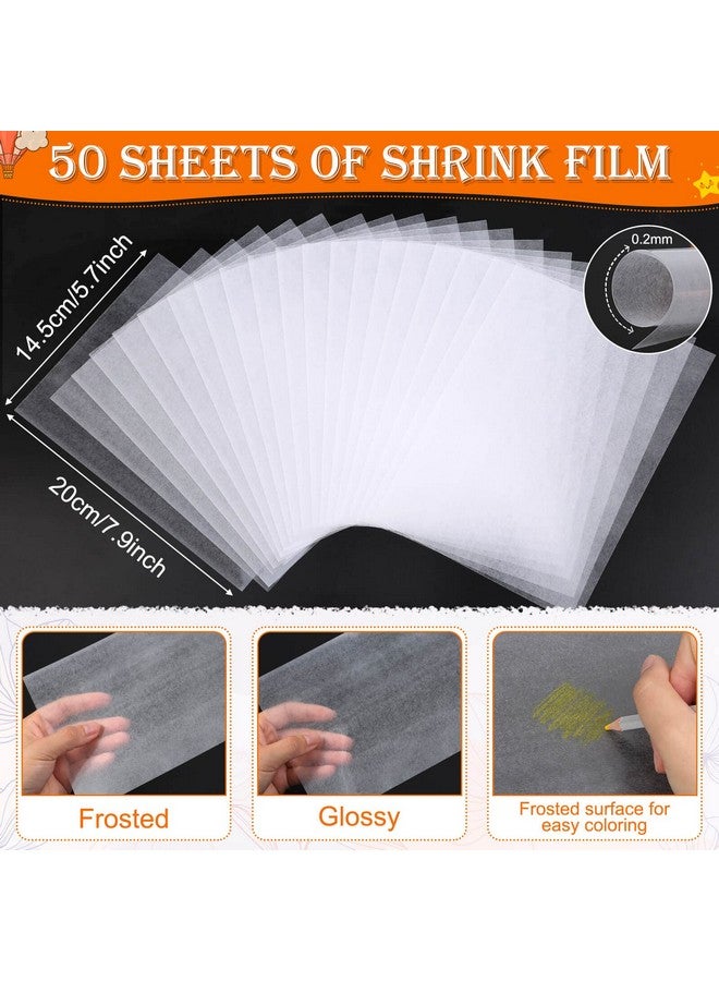 كريداز Shrinky ورق فني Cridoz 50 قطعة أوراق Shrinky يتقلص فيلم بلاستيكي لسلاسل المفاتيح والأطفال علامات فنية إبداعية - Image 3