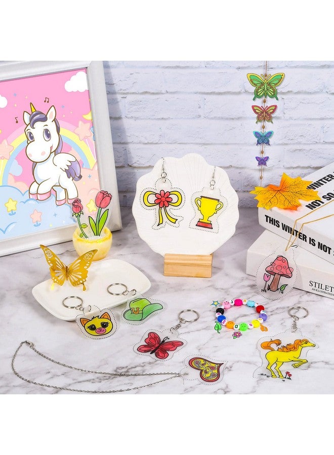 كريداز Shrinky ورق فني Cridoz 50 قطعة أوراق Shrinky يتقلص فيلم بلاستيكي لسلاسل المفاتيح والأطفال علامات فنية إبداعية - Image 2