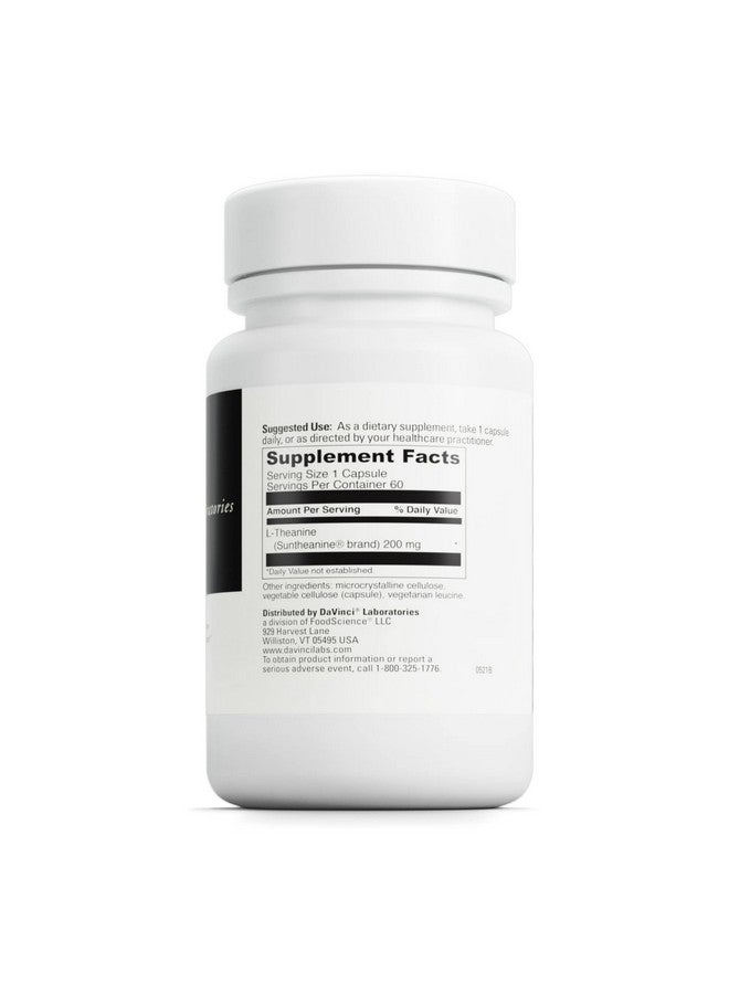 Davinci Labs Ltheanine Dietary Supplement To Help With Concentration Focus Relaxation And Irritability* With 200 Mg Ltheanine Per Serving 60 Vegetarian Capsules - Image 3