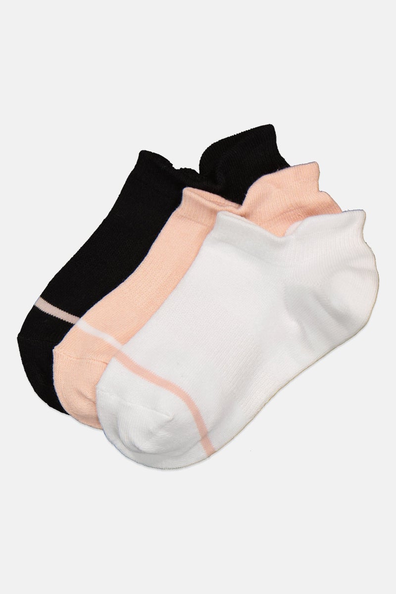 ANTA Kids Boy 3 Pairs Brand Logo Ankle Socks, Multicolor - Image 1