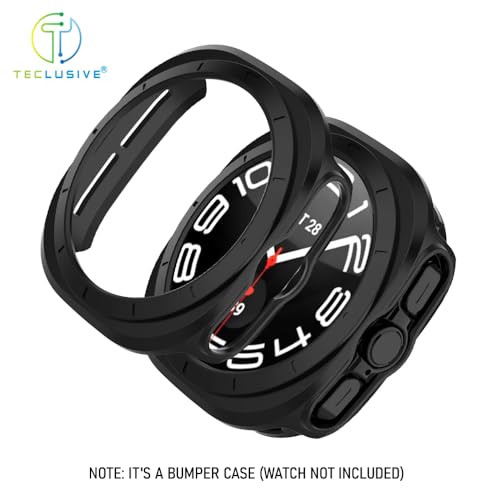 T Teclusive Curved Protective Slim Bumper Case Cover Compatible for Galaxy Watch Ultra | Hard Shell Bumper Side Edge Protection Case for Galaxy Watch Ultra (Black Gray) - Image 2