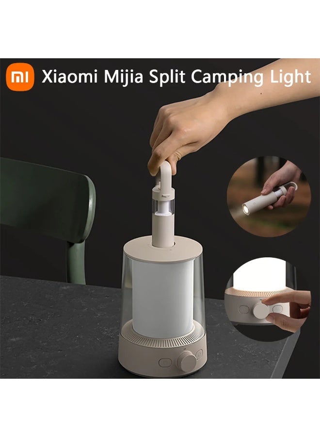 MIJIA Original Xiaomi Mijia Split Camping Lamp, Detachable Dual Lights Bluetooth Smart Control, Rechargeable Portable Outdoor Light, Dimmable Long Battery Life for Desert Camping Hiking Patio Garden Emergency, Chinese Version - Image 1