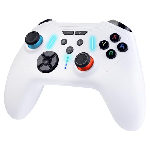 Semaiki Wireless Controller for Nintendo Switch 2/Switch/PC/Android,Gaming Controller with Dual Vibration/6-axis Gyroskop/Turbo Function (White) - Image 1