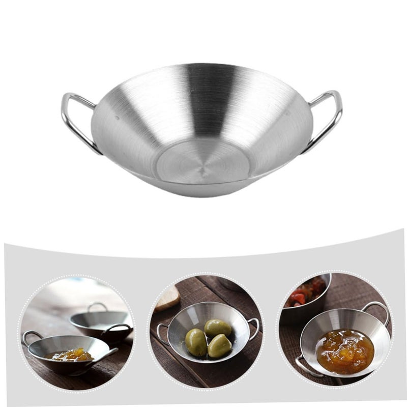 Stainless Steel Kimchi Dish with Double Handles Easy Clean Sauce Plate for Home Restaurant - Image 5